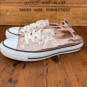 Converse Chuck Taylor All Star Women's 6.5 Shoreline Rose Gold Metallic Slip On
